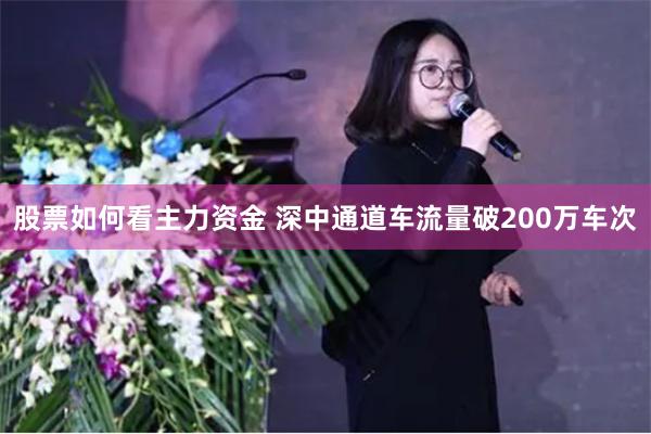 股票如何看主力资金 深中通道车流量破200万车次