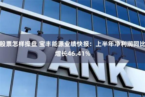 股票怎样操盘 宝丰能源业绩快报：上半年净利润同比增长46.41%