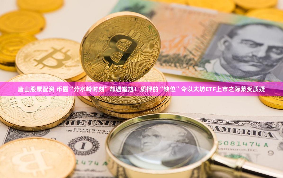 唐山股票配资 币圈“分水岭时刻”却遇尴尬！质押的“缺位”令以太坊ETF上市之际蒙受质疑
